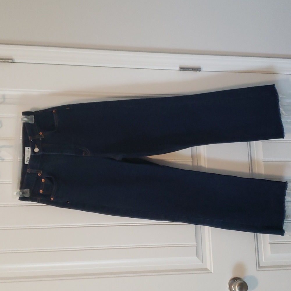 Zara High Rise Wide Leg Jean Dark wash Size 2